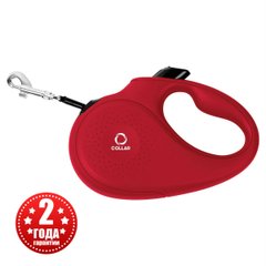Поводок-рулетка COLLAR для собак, Червоний, розмір M, довжина 5 м (до 25 кг)