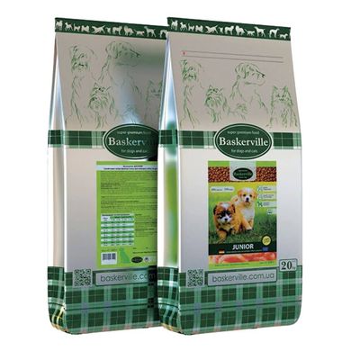 Baskerville Junior повнораційний сухий корм з м'ясом домашньої птиці для цуценят і собак, що ростуть, 7,5 кг