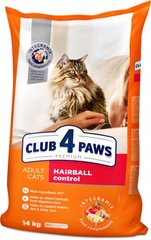 Клуб 4 лапы Premium Hairball Control для взрослых кошек 14 кг, 14 кг