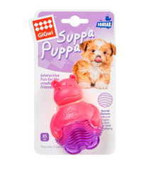 Іграшка для собак Бегемотик з пищалкою, рожевий GiGwi Suppa Puppa, гума, 9 см