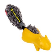 Игрушка для собак Белка с отключаемой пищалкой, желтый GiGwi Push to mute, резина, искусственный мех, 30 см