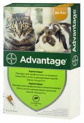 Advantage - Противопаразитарные капли Адвантейдж от блох для кошек и кролей (1 пипетка)