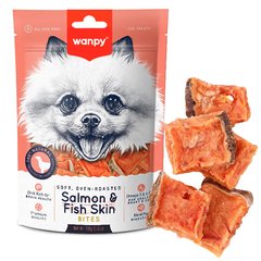 Wanpy Soft Salmon & Fish Skin Bites Мягкие кусочки лосося для собак, 100 г