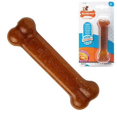 Nylabone Puppy Chew Bone кістка жувальна іграшка для цуценят, смак курки S