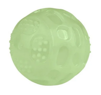 BronzeDog М'ячик для жування з пищалкою, що світиться у темряві, 7 см