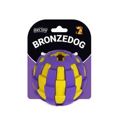 Іграшка для Собак Bronzedog Jumble Двошаровий М'яч 8 см Фіолетово-Жовтий, 8 см