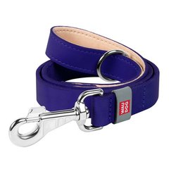 Collar WauDog Classic Кожаный поводок фиолетовый 25 мм/122 см