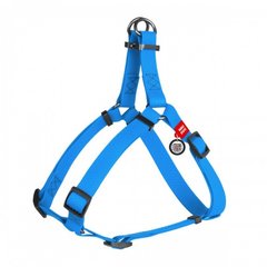 Шлея для собак Waudog Waterproof, металлическая пряжка-фастекс, голубой, обхват груди waterproof шлея XS (30-39 см), ширина 15 мм, XS(30-39 см), голубой