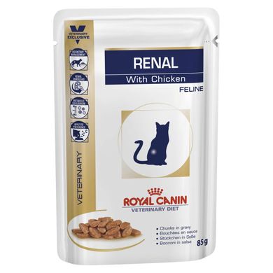 Вологий корм для котів, при захворюваннях нирок Royal Canin Renal 85 г (курка)