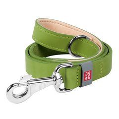 Collar WauDog Classic Кожаный поводок зелёный 20 мм/122 см