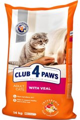 Клуб 4 лапы Premium с телятиной для взрослых кошек 14 кг, 14 кг
