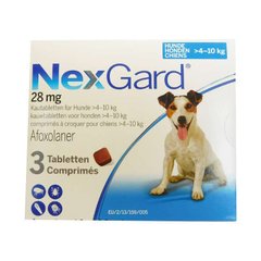 НексГард Таблетки від бліх і кліщів для собак вагою від 4 до 10 кг/1 таблетка