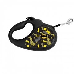 Поводок-рулетка для собак WAUDOG R-leash, рисунок "Бэтмен Узор", размер S, длина 5 м (до 15 кг), S (5 м/15 кг)